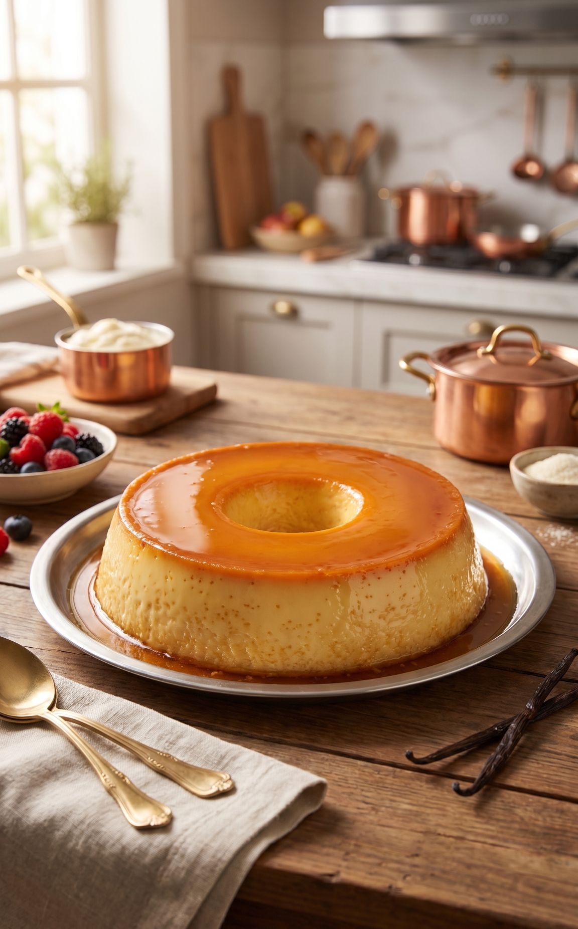 Pudim com calda de caramelo
